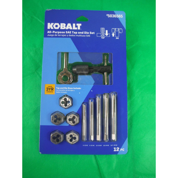 Kobalt 10 Piece Tap and Hex Die Sets SAE New 5036565 - Picture 1 of 2